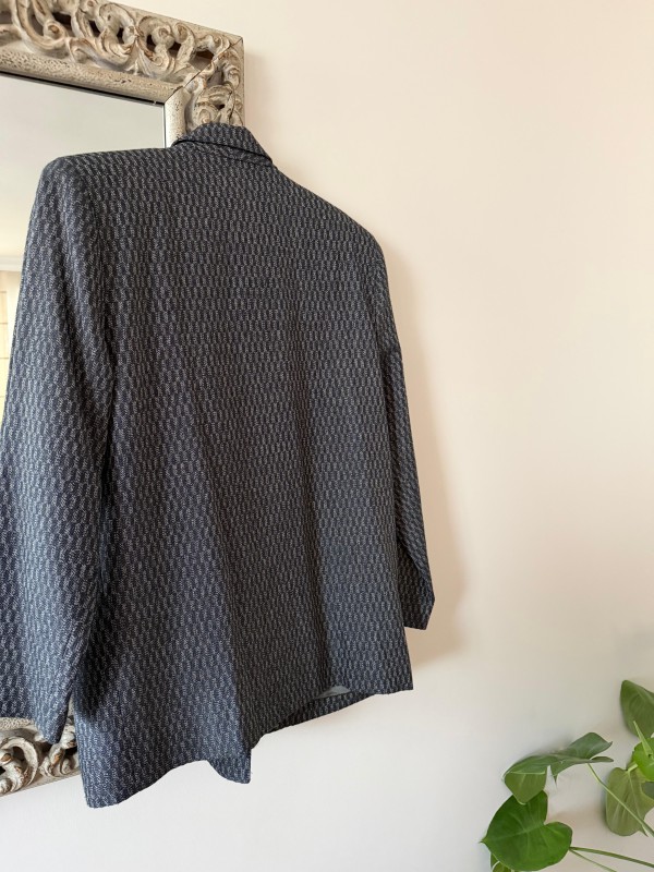 Titiz Geometrik Desenli Boyfriend Ceket