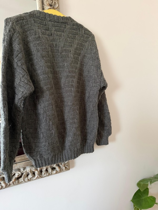 Vintage Yün & Angora Haki Kazak 