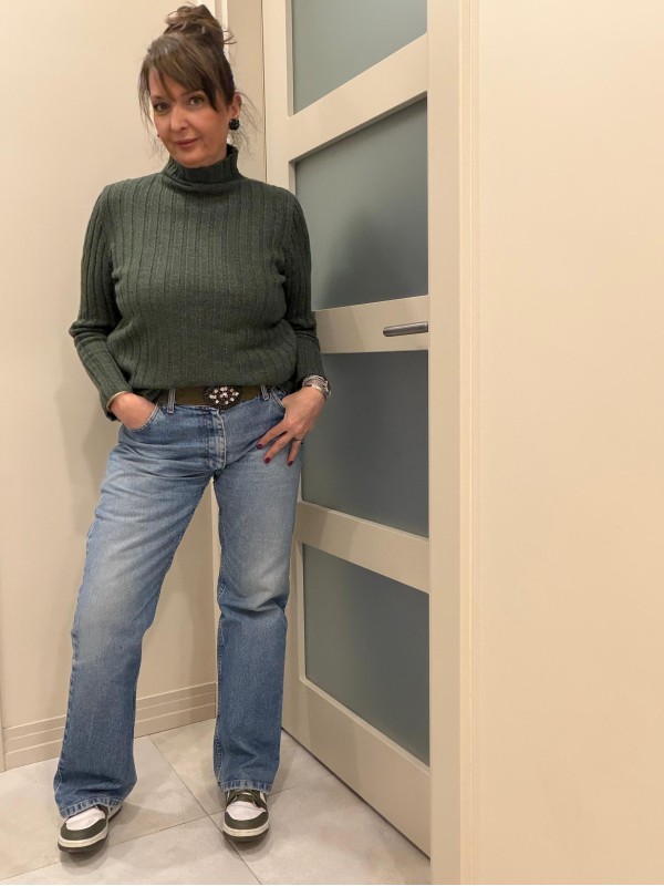 Fitilli Triko Kazak / Haki