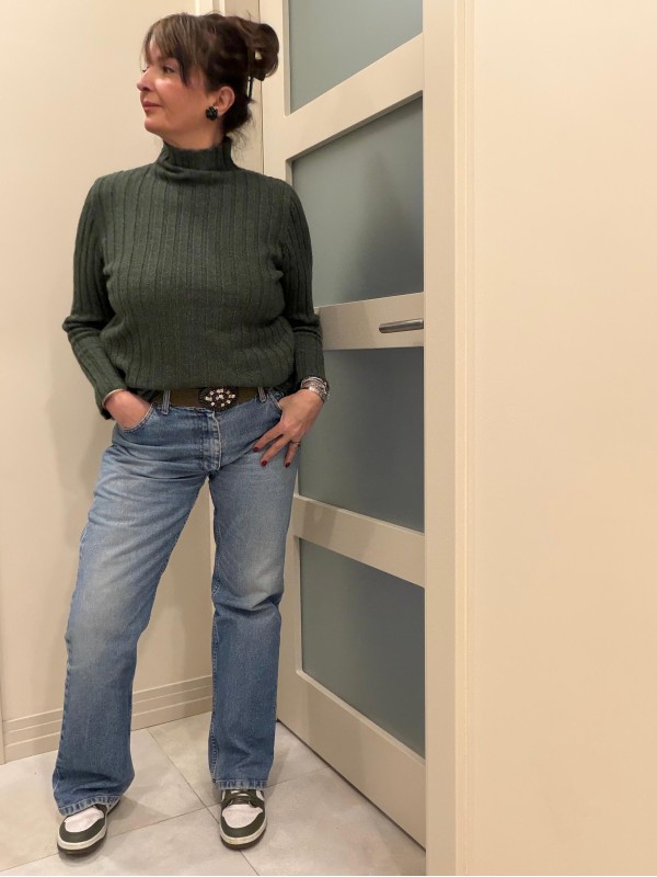 Fitilli Triko Kazak / Haki