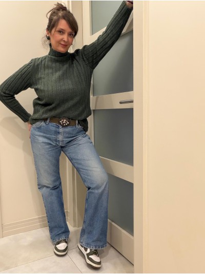 Fitilli Triko Kazak / Haki