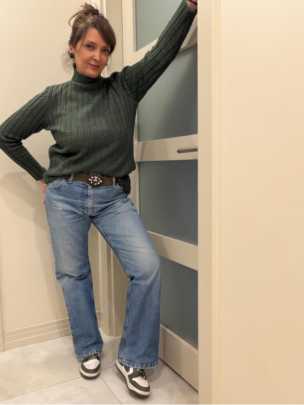 Fitilli Triko Kazak / Haki