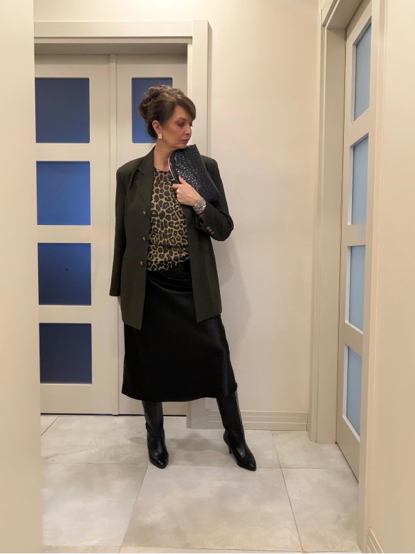 Vintage Haki Dokulu Blazer 