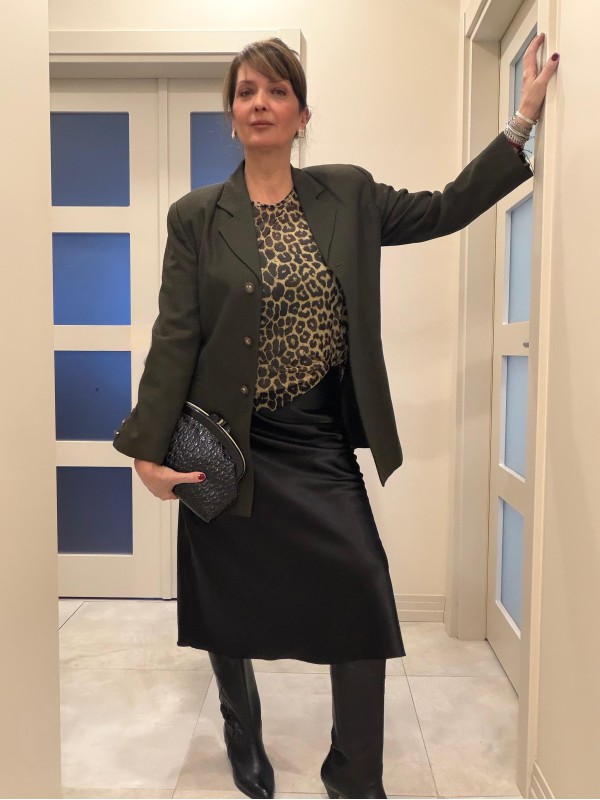 Vintage Haki Dokulu Blazer 