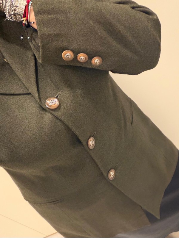 Vintage Haki Dokulu Blazer 