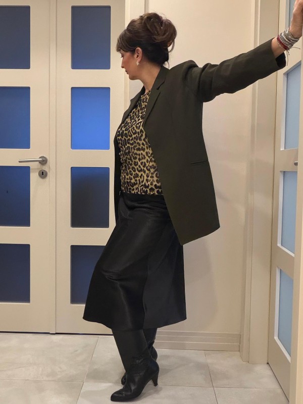 Vintage Haki Dokulu Blazer 