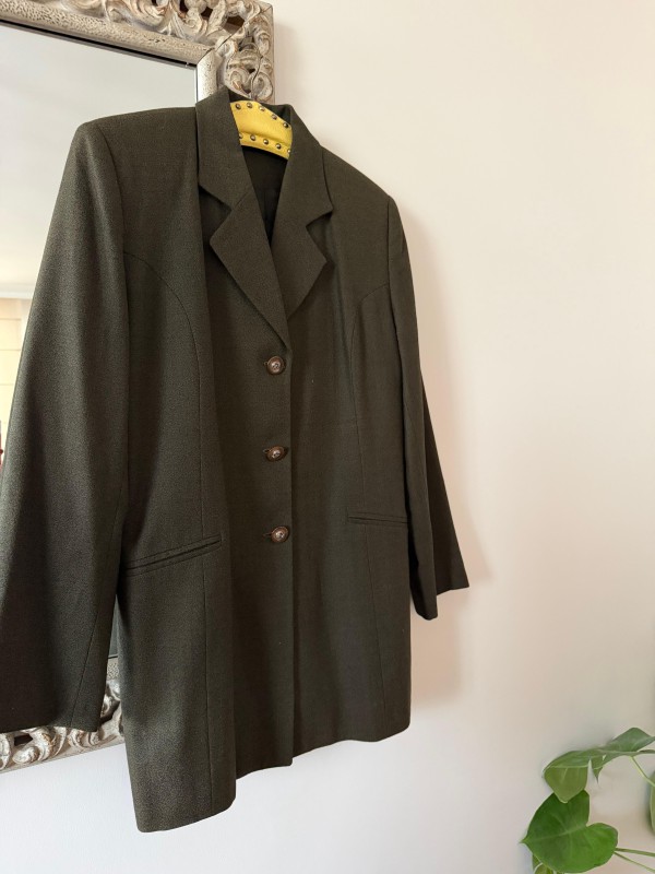 Vintage Haki Dokulu Blazer 