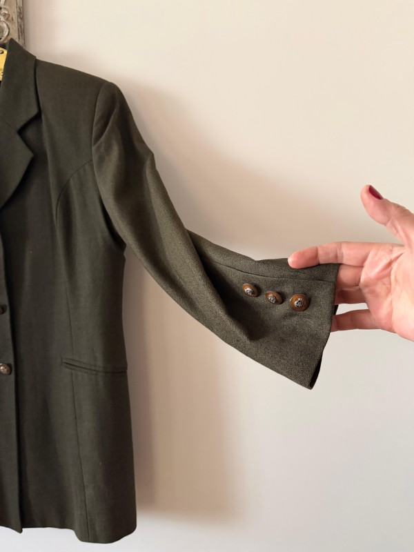 Vintage Haki Dokulu Blazer 