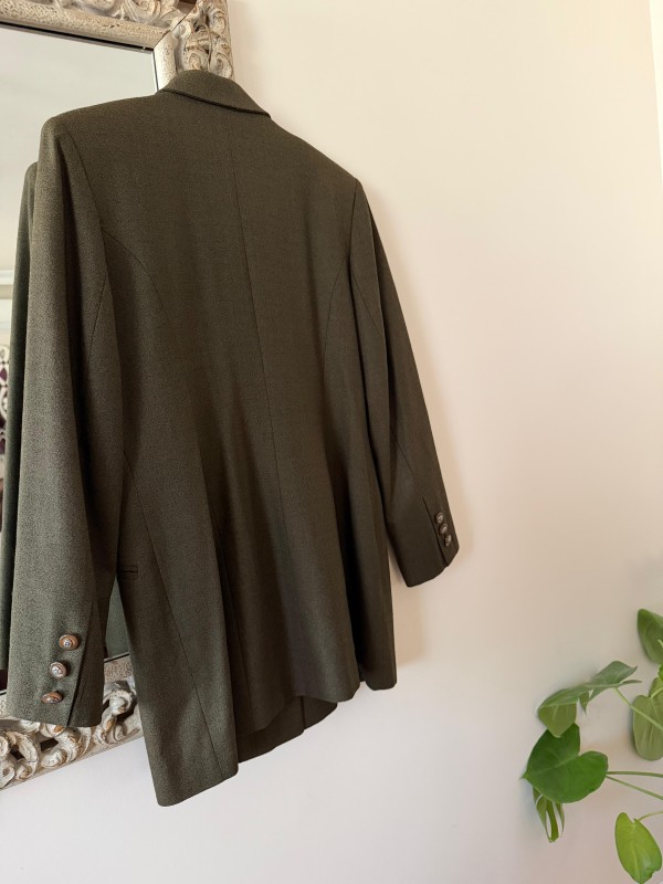 Vintage Haki Dokulu Blazer 