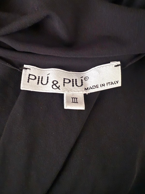 Vintage Siyah Jarse Made in Italy Elbise 