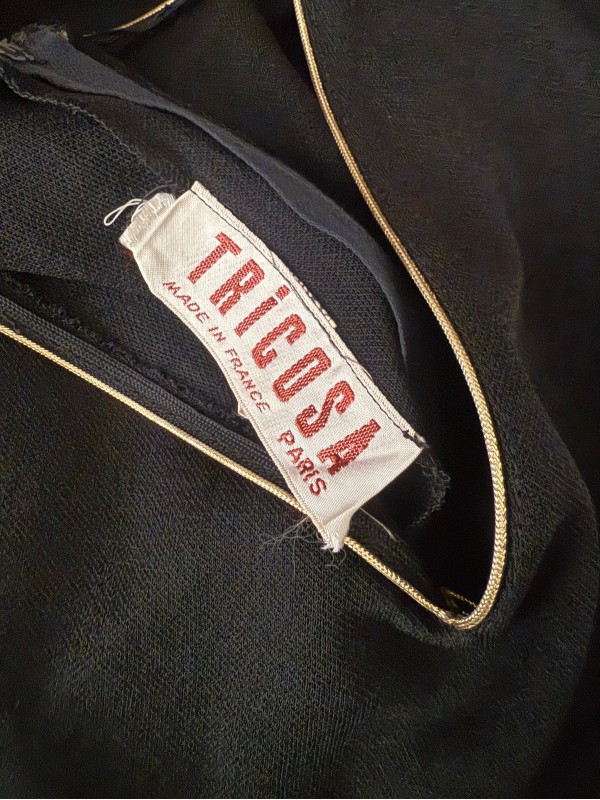 Vintage Siyah Gold Biyeli Made in France Elbise 