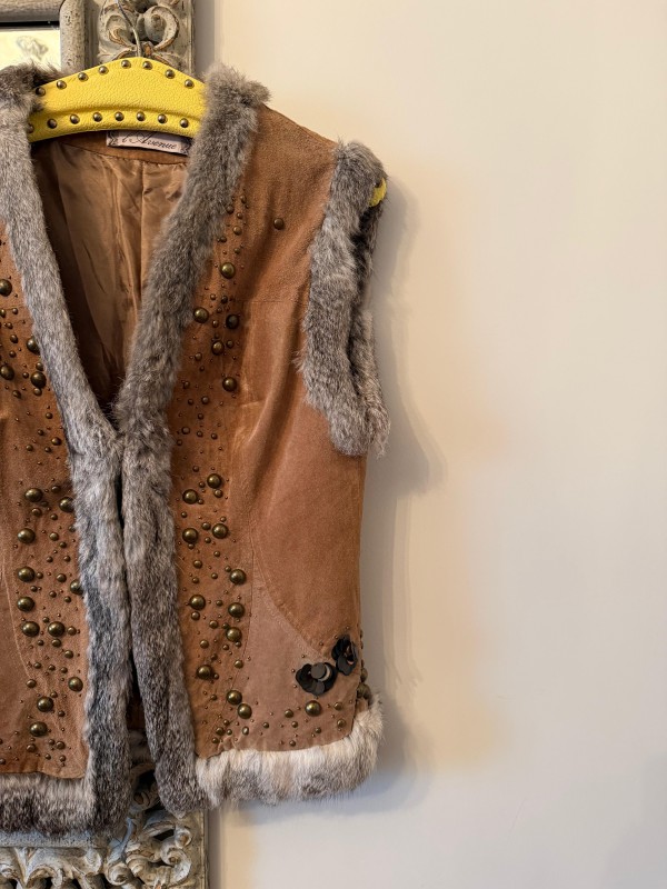 Vintage L’Avenue süet yelek