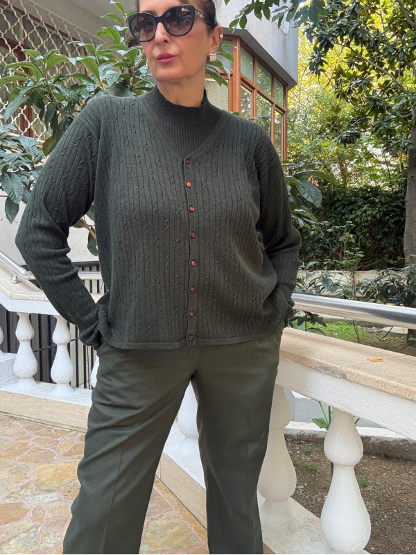 Vintage Made in USA Haki TwinSet 