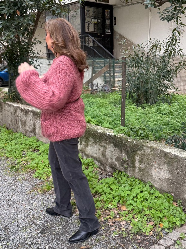 Vintage 80 Süet Detaylı Hırka