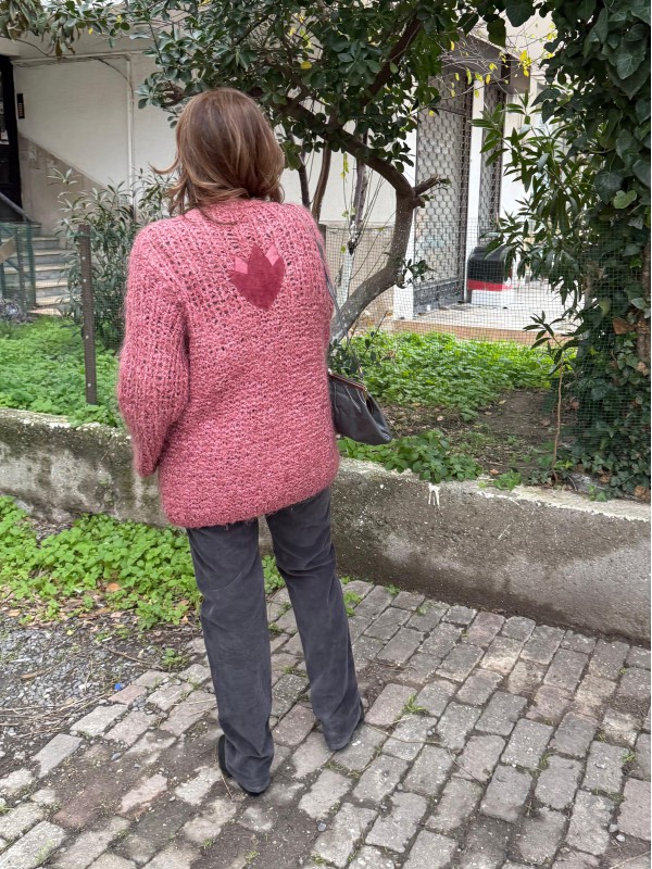 Vintage 80 Süet Detaylı Hırka