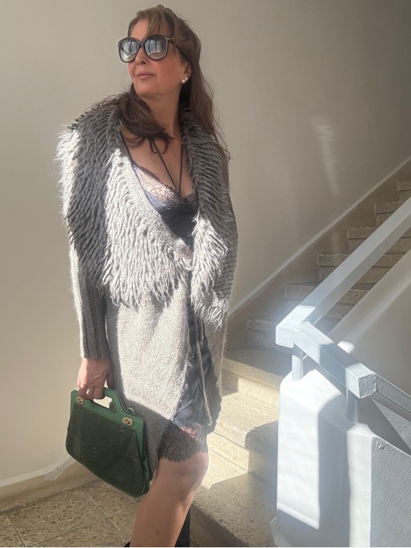 Vintage Made in Italy Uzun Hırka 