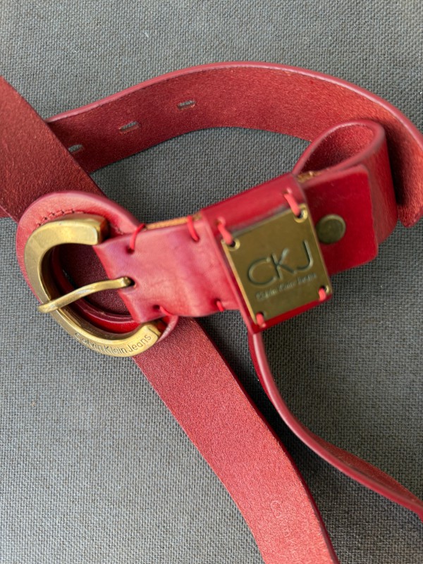 Calvin Klein Kırmızı Deri Kemer 