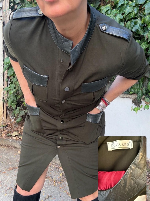 Vakko Vintage Haki Elbise 