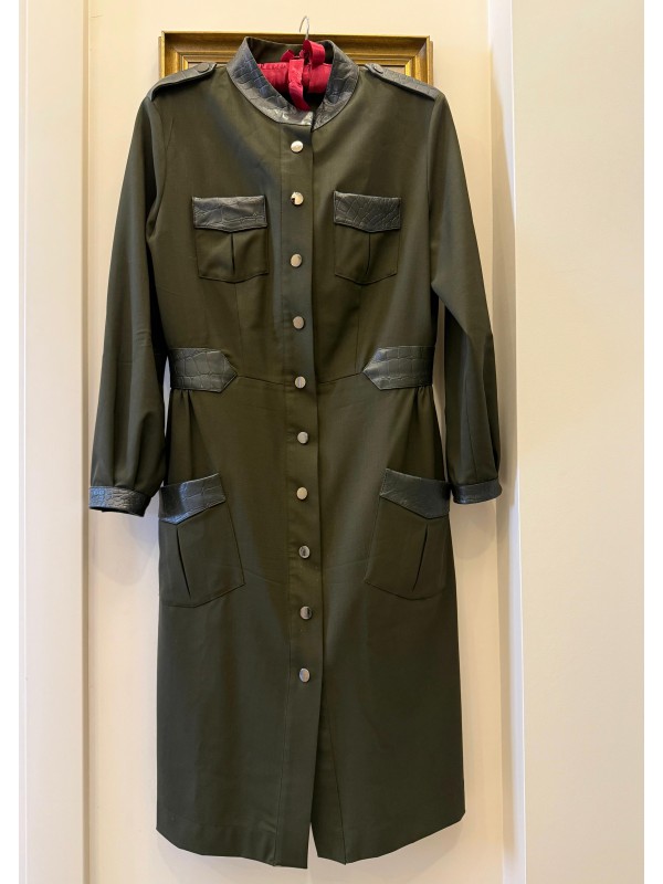 Vakko Vintage Haki Elbise 