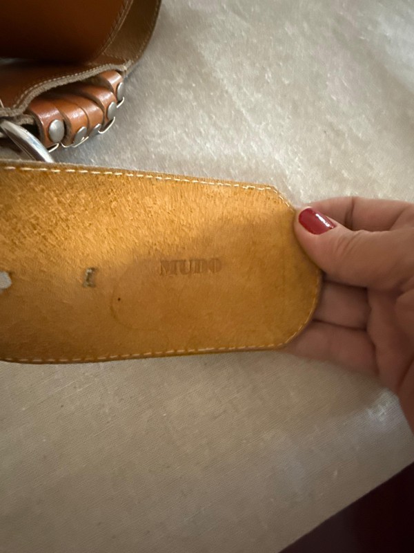 Vintage 80s Mudo Metal ve Boncuklu  Kalın Kemer 