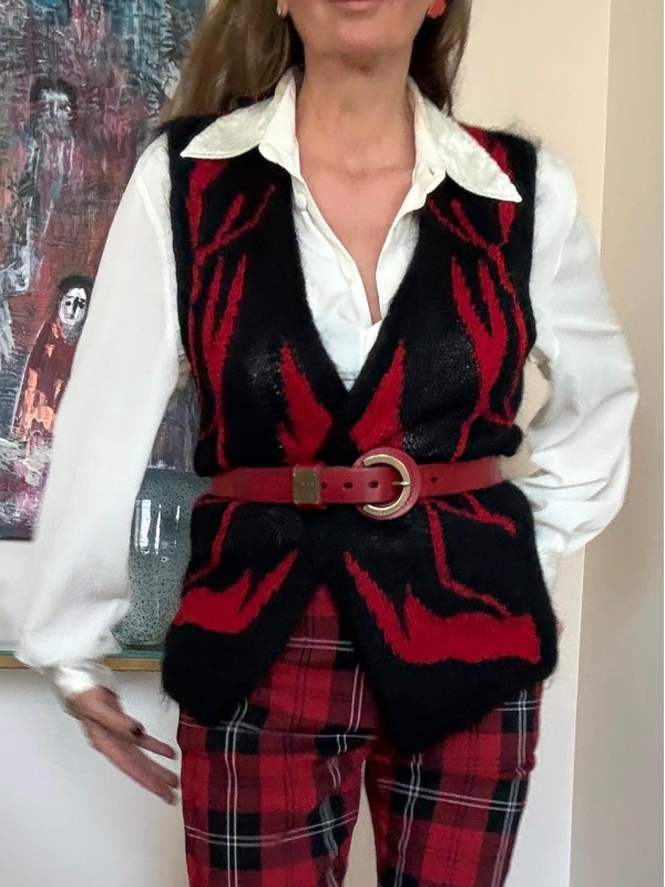 Calvin Klein Kırmızı Deri Kemer 