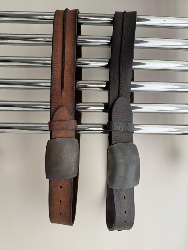 Vintage Taba & Gri Kalın Kemerler 