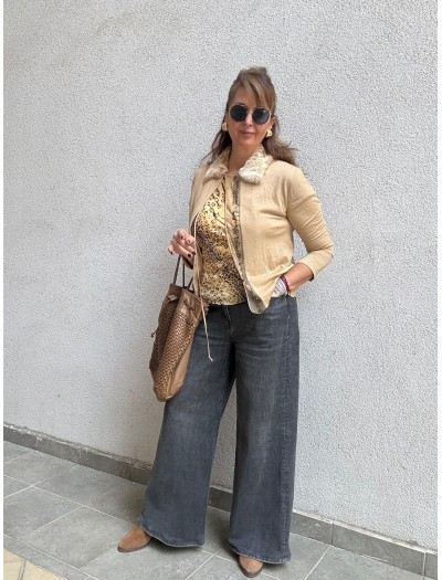 Vintage Yakası Kürklü Hırka