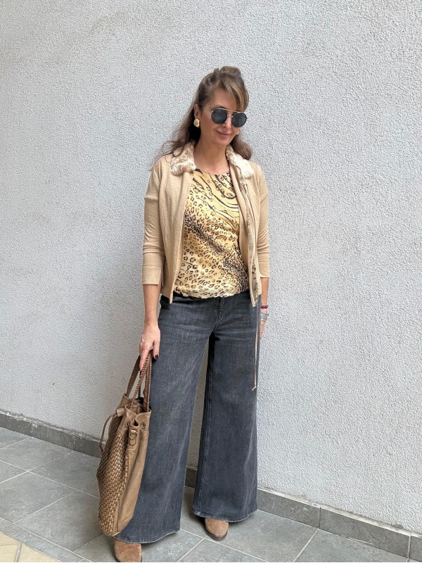 Vintage Yakası Kürklü Hırka