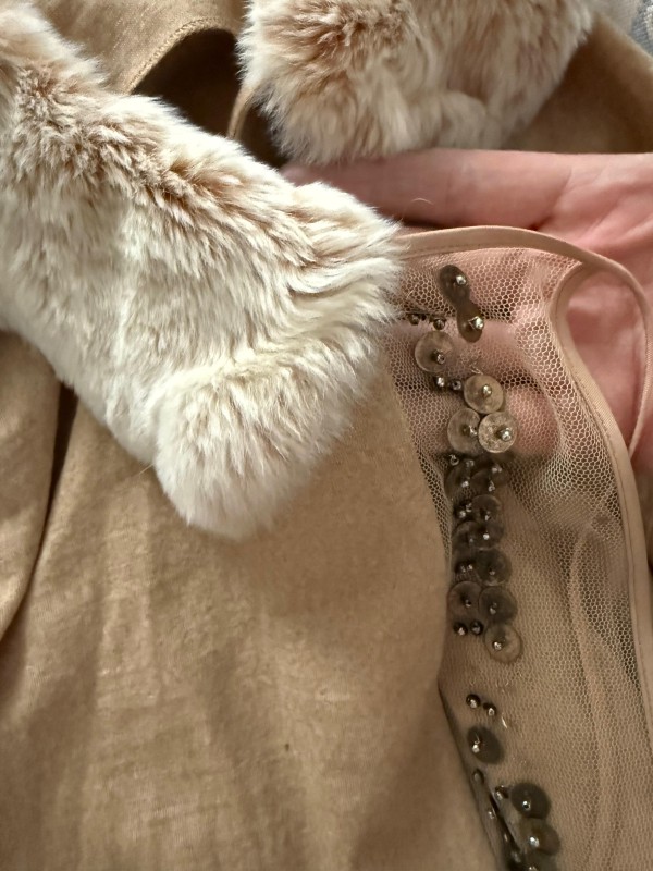 Vintage Yakası Kürklü Hırka