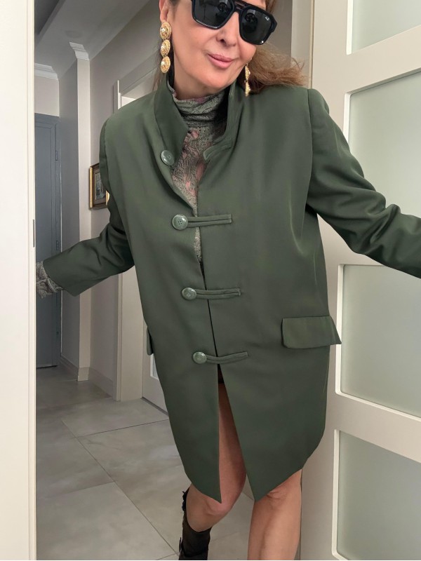 Vintage Military Uzun Ceket 