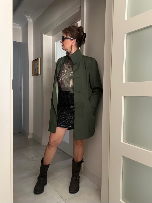 Vintage Military Uzun Ceket 