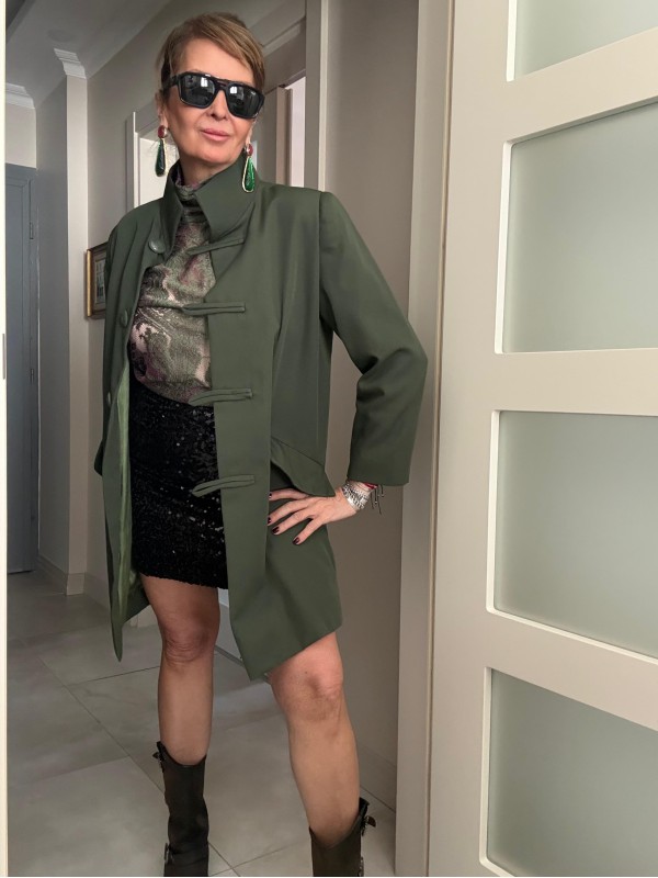 Vintage Military Uzun Ceket 