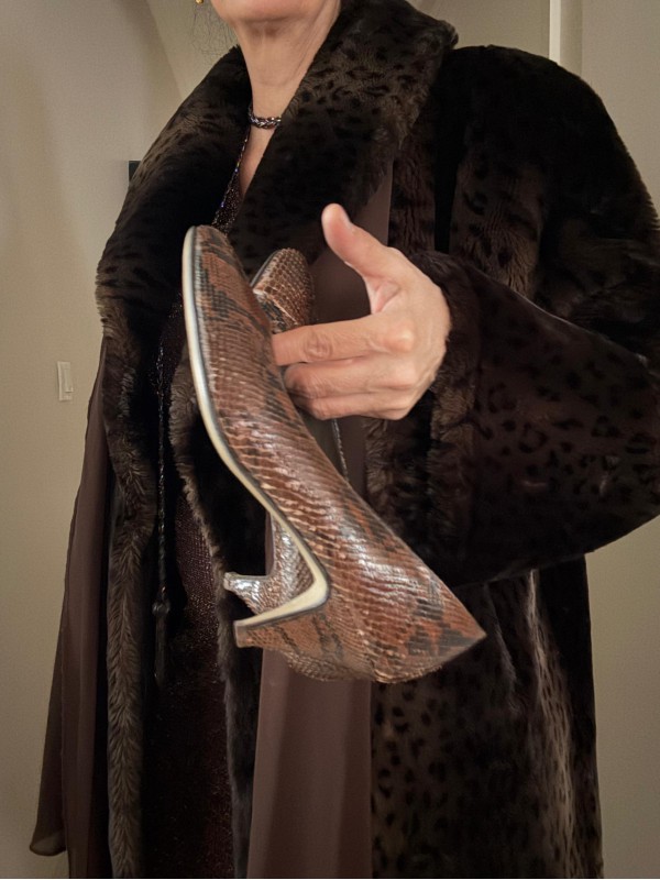 Goya Vintage Kahverengi Yılan Derisi Ayakkabı