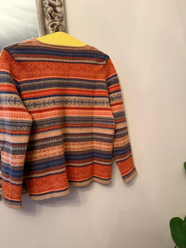 Vintage Kaşmir Çok Renkli Kazak