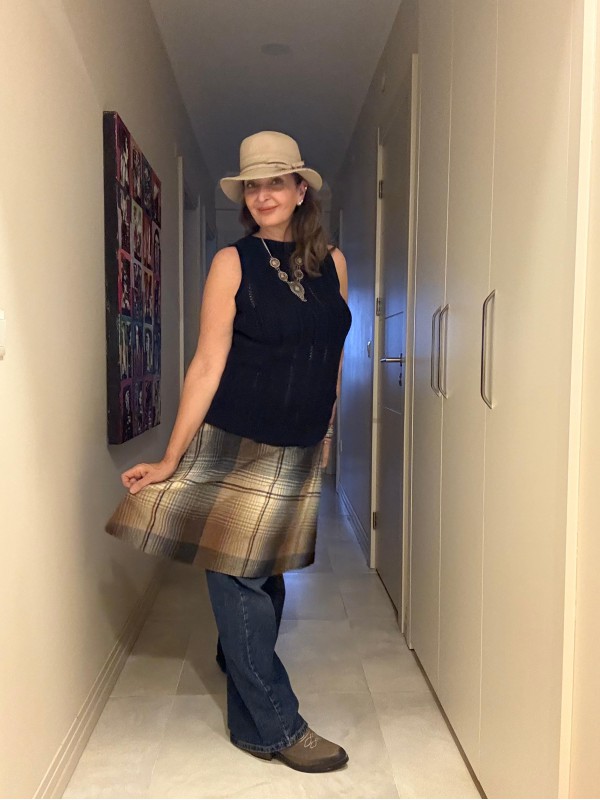 Vintage Ekose Made in Germany Çan Etek 