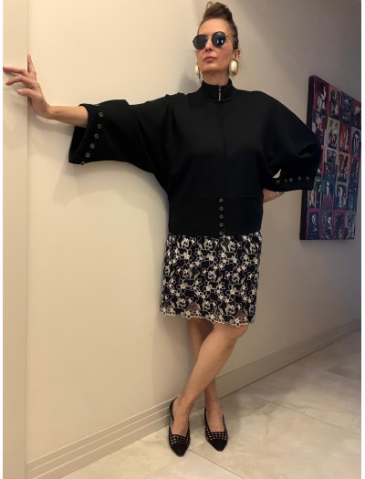 Vintage Siyah Çelik Örme Kazak / Mont Vintage Siyah Çelik Örme Kazak / Mont