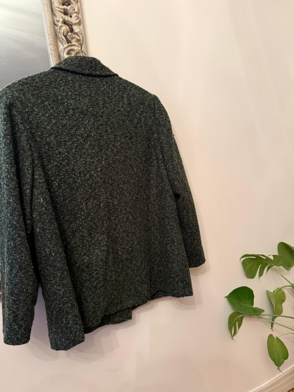 Vintage Haki Bürümcük Blazer