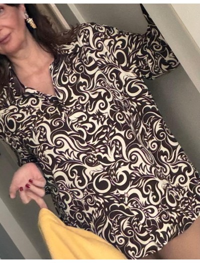 Vintage Taş Düğmeli Gömlek