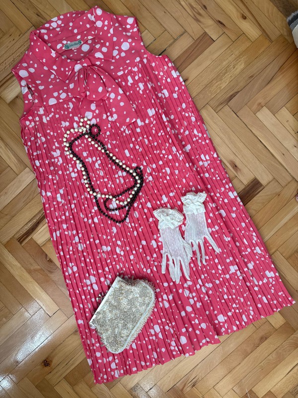 Vintage Made in Germany Full Piliseli Elbise 