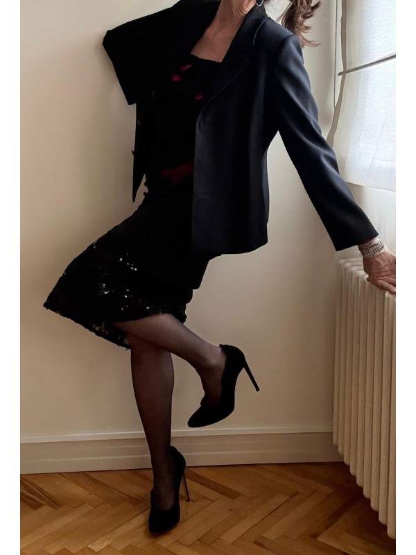 Giuseppe  Zanotti Siyah Süet Stiletto