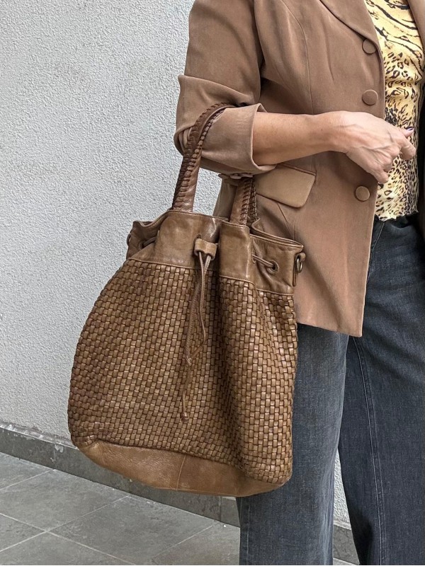 Massimo Dutti Örgü Deri Çanta 