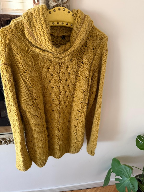 Vintage Hardal Kapüşonlu Kazak 