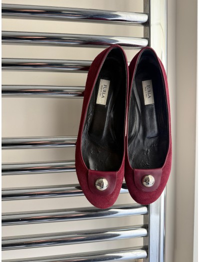 Furla Bordo Süet Ayakkabı Furla Bordo Süet Ayakkabı