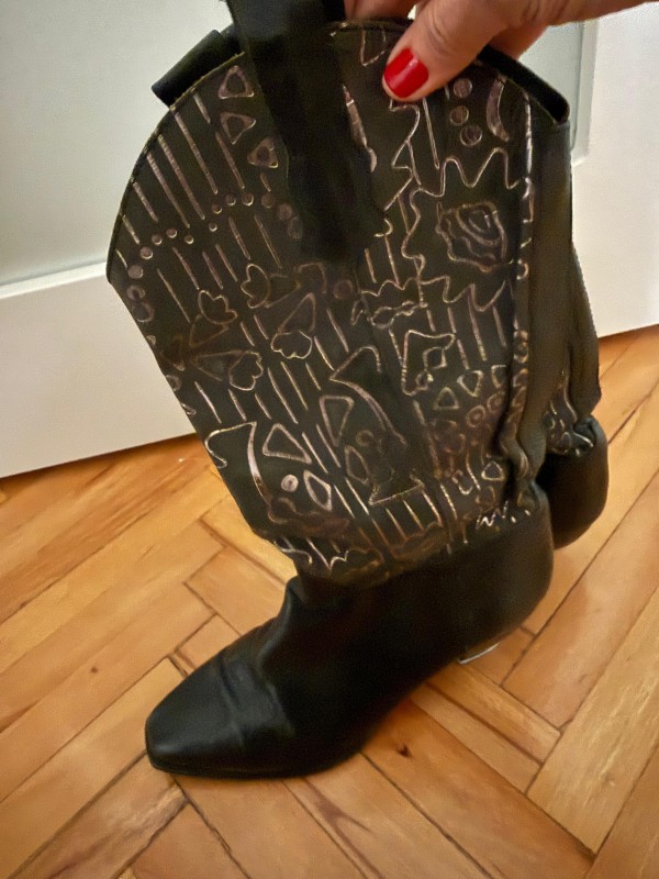 Vintage Made in Italy Kovboy Çizmesi