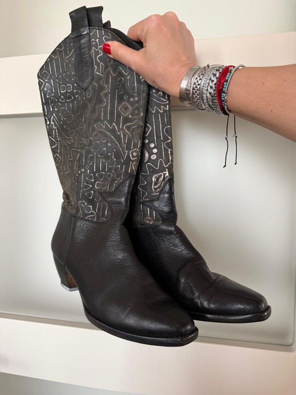 Vintage Made in Italy Kovboy Çizmesi