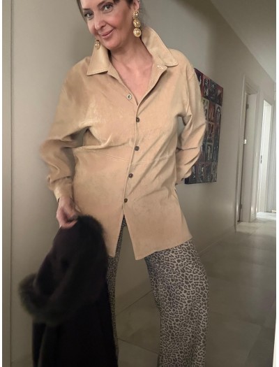 Vintage Süet Dokulu Made in France Gömlek