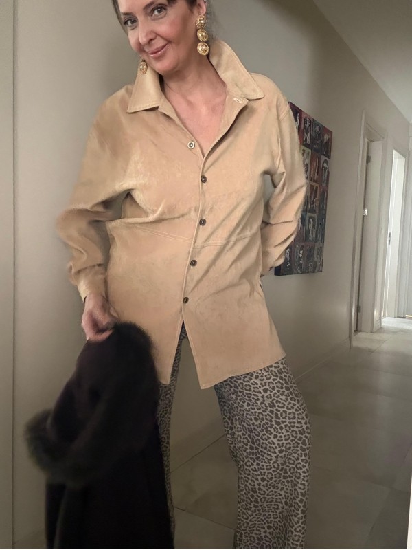 Vintage Süet Dokulu Made in France Gömlek