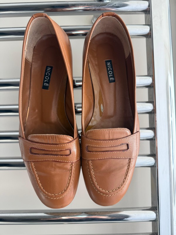 Vintage Made in Italy Taba Loafer Ayakkabı 