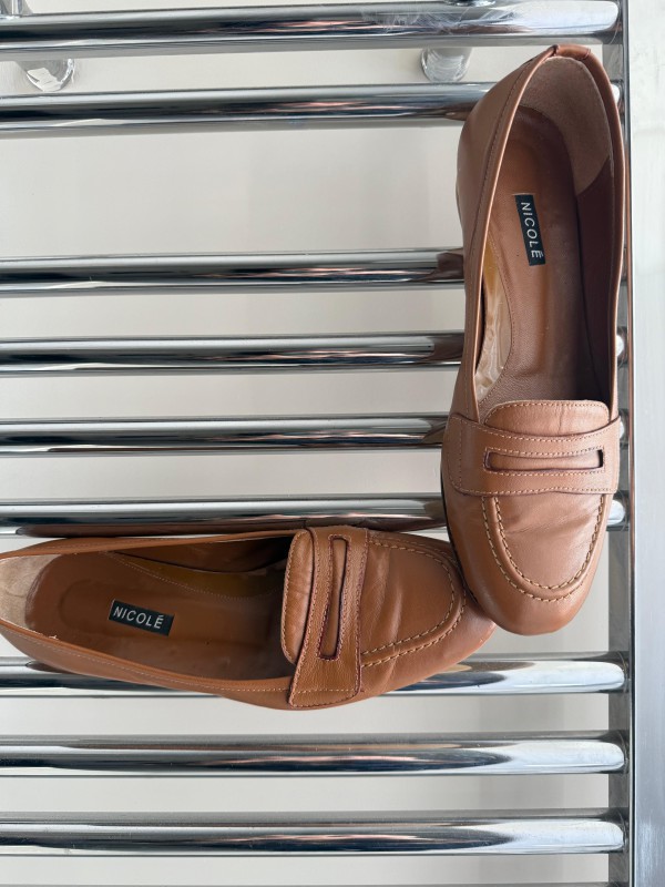 Vintage Made in Italy Taba Loafer Ayakkabı 