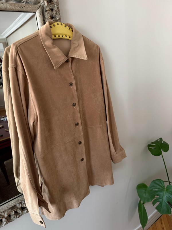 Vintage Süet Dokulu Made in France Gömlek